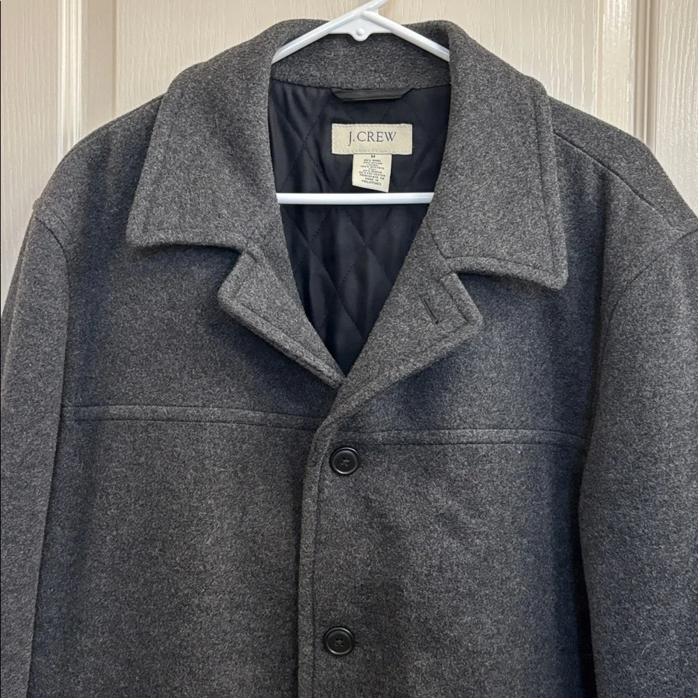J Crew Vintage Wool Blend Dark Gray Mid‎ Length Winter Coat Men’s Size M